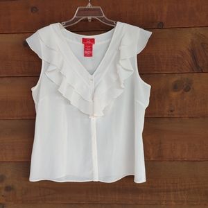 Oscar sheer ruffled top